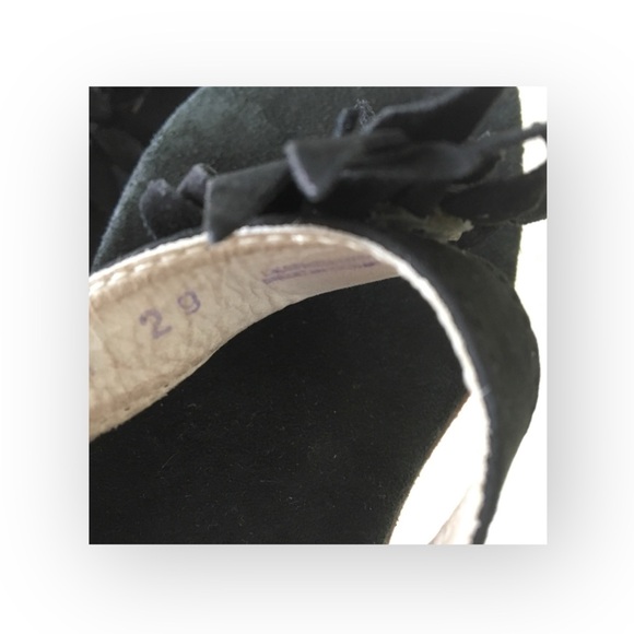 Nordstrom 𑁍 Suede 3D Flower Thong Wood Wedge Sandals 𑁍 Black Size 11.5 29 𑁍 - Picture 14 of 16